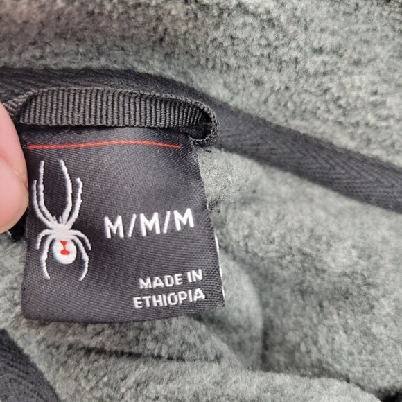 Spyder Men's Black and Grey Color Block Quarter Button Pullover Sweater Size M - Picture 9 of 12